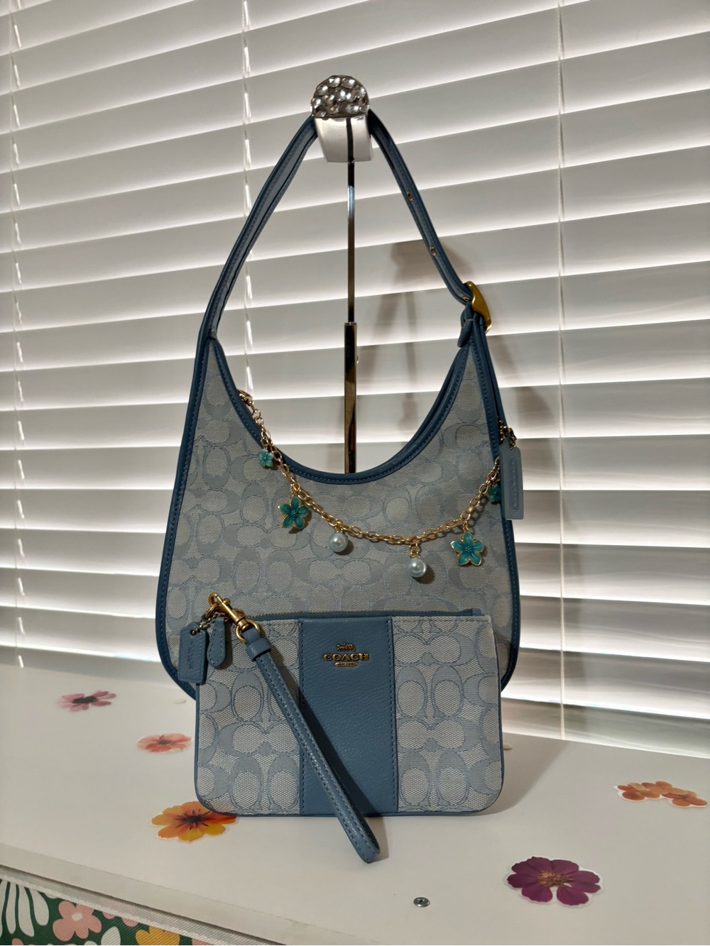 Coach Ergo Shoulder Bag In Signature Jacquard Marble Blue Azure